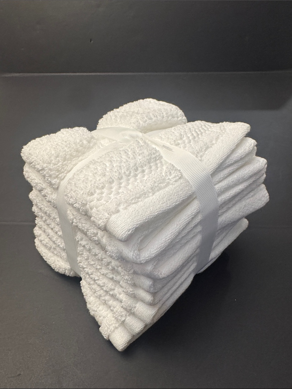 8pc TRULY LOU 💯% Cotton Washcloth Towel Set - White